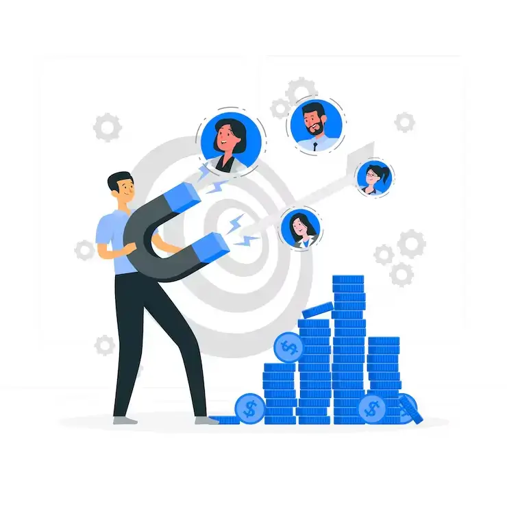 Generating-new-leads-concept-illustration-showing-digital-marketing-funnel-symbolizing-customer-acquisition-strategies-by-YWS-Technologies